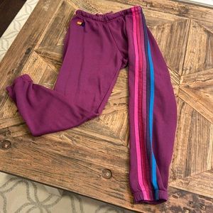 Aviator Nation women’s sweatpants - size XS- purple with stripes - gently used